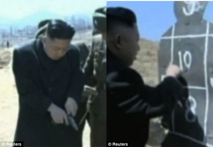 Trong video, Kim Jong Un cầm khẩu súng ngắn trong tư thế ngắm bắn. Đoạn video này được cho là khá bất thường bởi nhà lãnh đạo trẻ tuổi của Triều Tiên dù không xa lạ với hình ảnh thị sát diễn tập quân sự nhưng chưa từng thấy ông cùng tham gia như lần này.