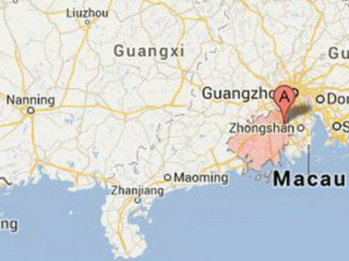Vị trí thành phố Giang Môn thuộc tỉnh Quảng Đông