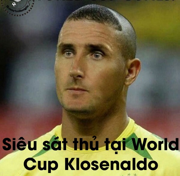 Siêu sát thủ mang tên Klosenaldo ghi tới 31 bàn thắng trong các kỳ World Cup (Ro béo 15, Klose 16).