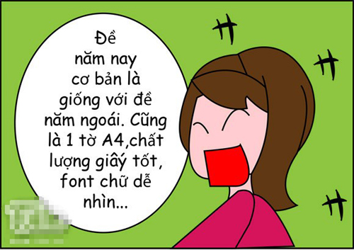 Đề năm nay cơ bản giống với... đề năm ngoái ở chất lượng giấy!