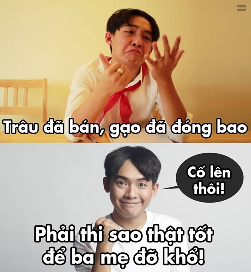 Cố gắng thi để ba mẹ đỡ khổ.