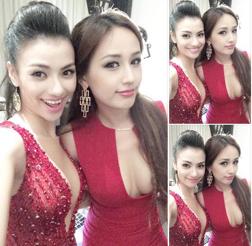 Hồng Quế và Mai Phương Thúy gợi cảm khoe vòng một căn đầy trong một sự kiện tại Đà Nẵng.