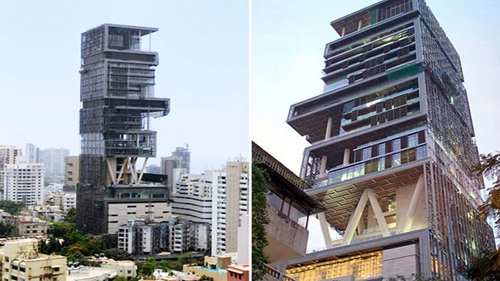 Toà nhà đắt nhất là Antillia ở Mumbai giá 1 tỉ USD được đặt theo một hòn đảo thần thoại ở Atlantic, toà nhà này cần 600 nhân viên phục vụ.