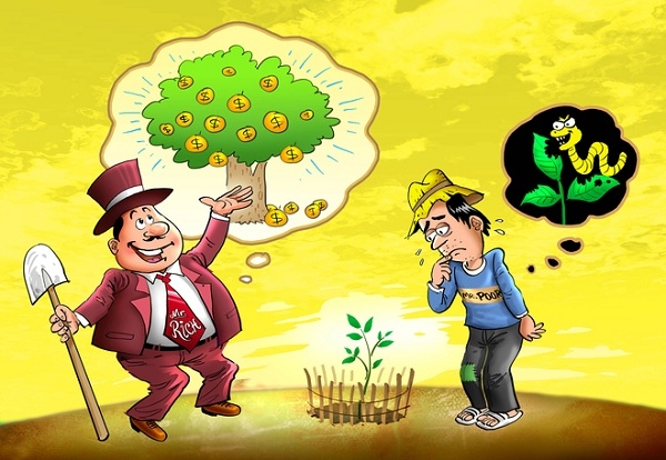 Người giàu: Tập trung vào các cơ hội.Người nghèo: Tập trung vào những khó khăn.
