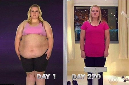 Cô Ashley Hylton (26 tuổi), người Mỹ bắt đầu ăn rất nhiều và tăng cân mất kiểm soát sau cái chết của con gái. Em bé tội nghiệp đã qua đời chỉ 2 tiếng sau vừa chào đời do sinh non.
