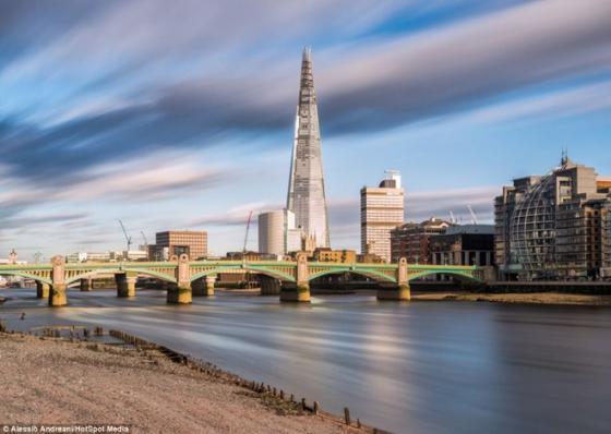 Tòa nhà The Shard cao nhất châu Âu khi đang xây dựng.