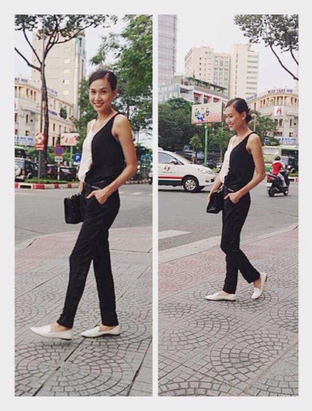 Người đẹp Dương Thùy Linh khá gầy và già hơn với bộ Shbet999 com đăng nhập đen trắng khi bước ra phố.