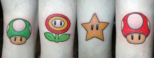 Bộ sưu tập các hình xăm nhỏ xinh trong game Mario.