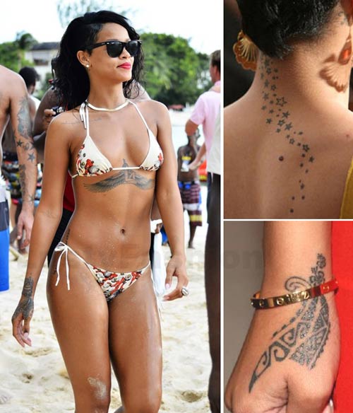 Hình xăm của Rihanna luôn độc, đẹp và lạ mắt.