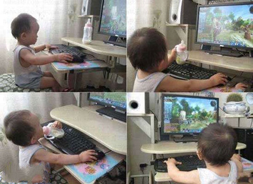 Con chơi game cũng không kém bố đâu!