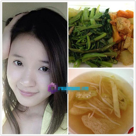 Midu cũng khoe bữa ăn khá đạm bạc.