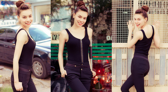 Dù vòng một, và vòng ba của Hồ Ngọc Hà khiêm tốn nhưng người đẹp luôn tự tin nổi bật trước đám đông vì cô có ngoại hình của một người mẫu và gu thời trang tinh tế.