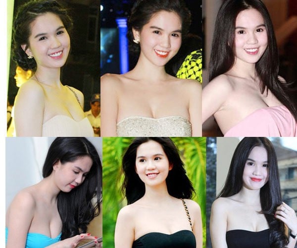 Mỗi lần diện váy quây, Ngọc Trinh thường để lộ vòng 1 kém săn chắc và chảy xệ.