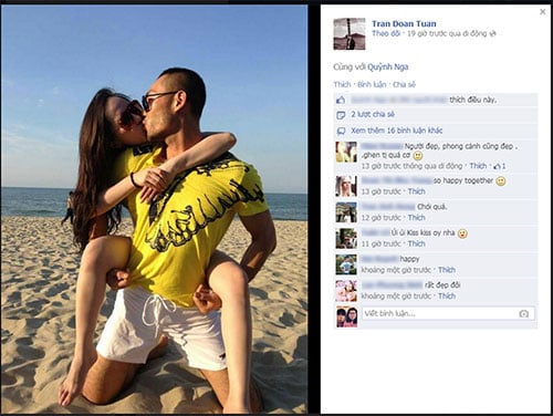 Hình ảnh hạnh phúc của cả hai cũng thường xuyên được đăng tải trên trang cá nhân.