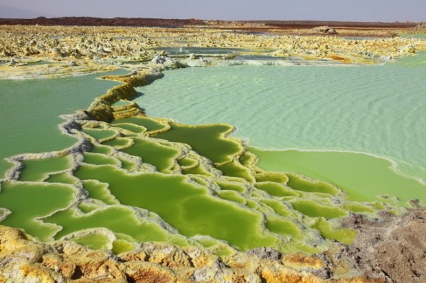 Miệng núi lửa Dallol ở Ethiopia.