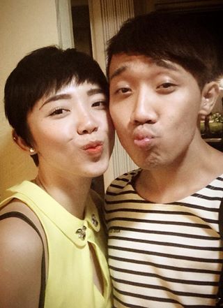 Trấn Thành hội ngộ Tóc Tiên trong chuyến lưu diễn tại Mỹ.