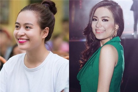 Hoàng Thùy Linh xinh xắn, ngọt ngào với mặt tự nhiên cùng son môi hồng đã lập tức trở thành cô nàng có vẻ đẹp sexy, quyến rũ khi trang điểm.