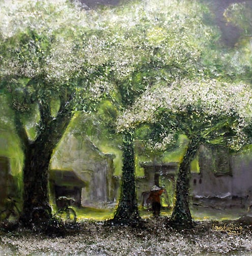 Hoa sữa đi vào hội họa.