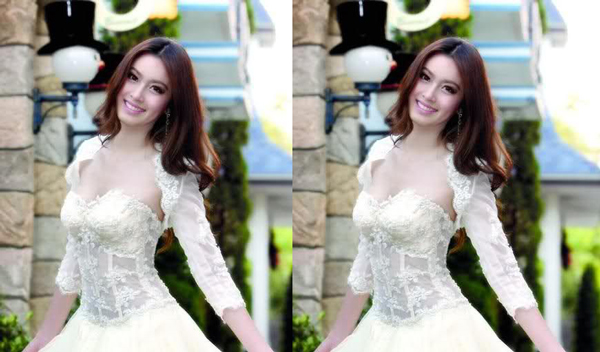 Nong Poy từng nhiều lần khoác lên mình chiếc váy cưới.