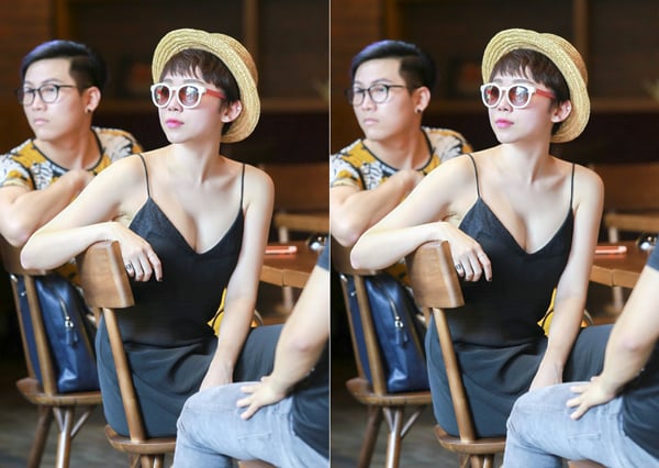Cận cảnh chiếc váy khoe vòng một gợi cảm của Tóc Tiên.