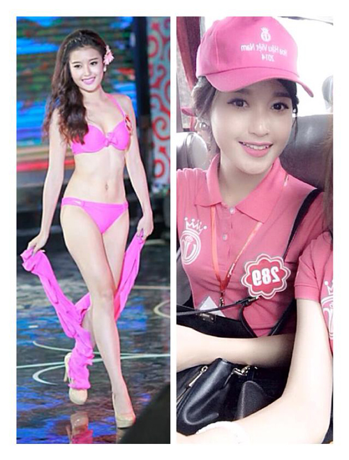 Huyền My sở hữu thân hình chuẩn nhất Top 20 với chiều cao 1.74m và số đo 83-62-89.