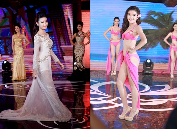 Từng có kinh nghiệm làm người mẫu, Huyền My có kĩ năng trình diễn rất tốt.