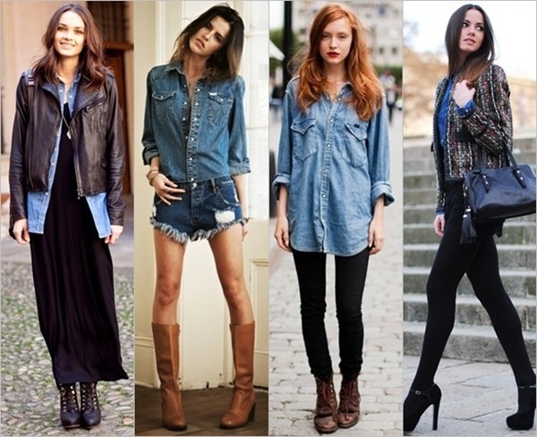 Dĩ nhiên, không nhất thiết bạn phải diện cả cây denim mà chỉ cần một chiếc sơ-mi denim và phối đồ theo những gợi ý này.