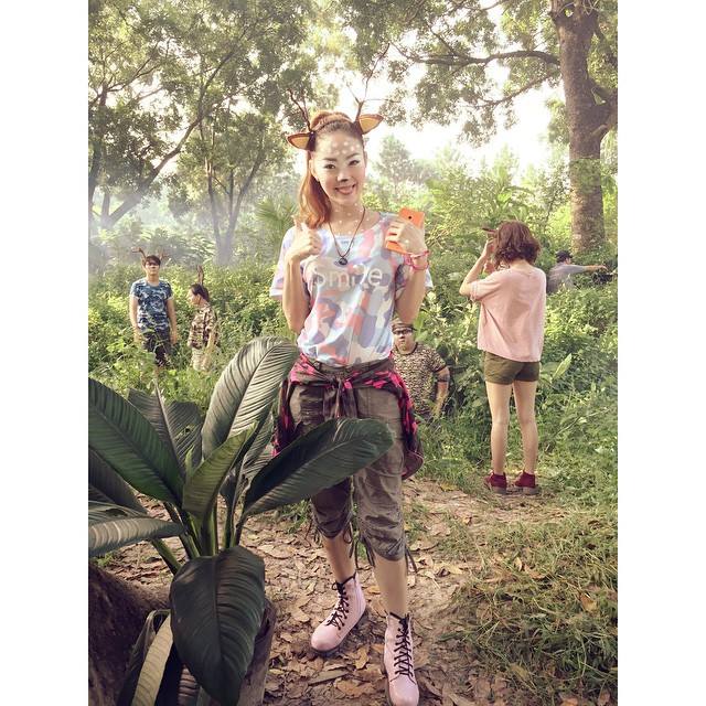 Minh Hằng hóa trang thành chú hươu rừng.