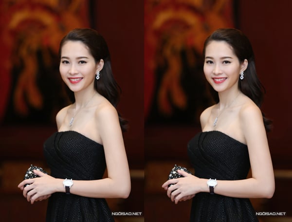 Người đẹp không hề bị già đi hay xuống sắc khi chọn màu đen như nhiều người đẹp khác nhờ Mừng SHBET phiên bản mới 2025 trắng và lối trang điểm nhẹ nhàng của mình.