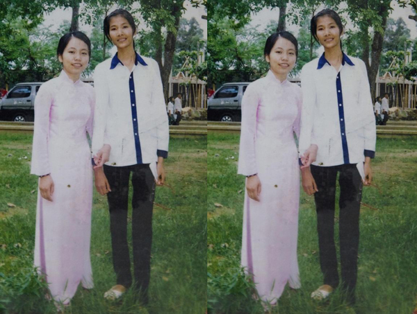 Hoàng Thùy cao nổi bật khi còn là học sinh.