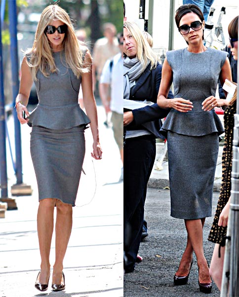Kiểu đầm peplum này là một trong những mẫu thiết kế đầu tiên đưa Victoria Beckham từ ca sĩ thành nhà thiết kế. Siêu mẫu Elle Macpherson ca tụng hết lời thiết kế của cô.
