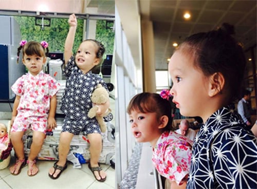 Những khoảnh khắc đáng yêu của hai cô cậu nhà Hồng Nhung.