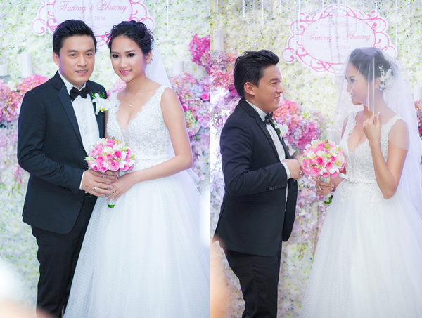 Sau lễ rước dâu, Lam Trường và Yến Phương đã tổ chức tiệc cưới vào tối 27/11.