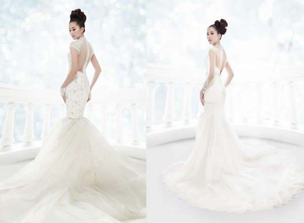 Và không thể phủ nhận, với chiếc váy cưới, Thu Thảo đẹp như tiên nữ.