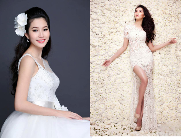 Vẻ đẹp hoàn hảo của Thu Thảo với những phong cách váy cưới khác nhau.