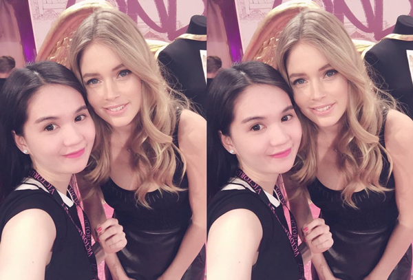 Ngọc Trinh đọ sắc với Doutzen Kroes, một trong những người mẫu của show diễn năm nay.