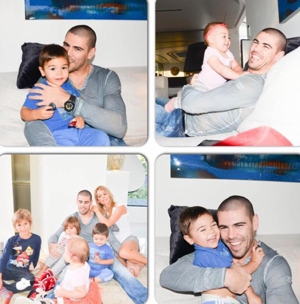 Victor Valdes đang là cầu thủ tự do và trong quá trình bình phục chấn thương đầu gối nên dành nhiều thời gian chăm sóc tổ ấm bé nhỏ.