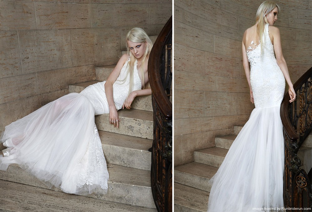 Thiết kế trong bộ sưu tập Fall/Winter 2014 của hãng Vera Wang dành cho những cô dâu mảnh mai.