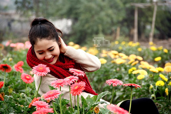 Với ngàn thửa ruộng hoa, làng hoa Tây Tựu đua sắc cả cảnh và người. Đến làng hoa này, không khí thơm mát tràn ngập khắp nơi.