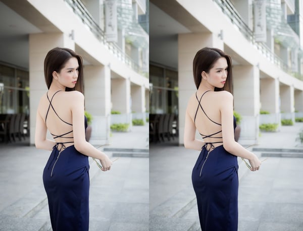 Ngọc Trinh sexy khoe lưng trần gơi cảm.
