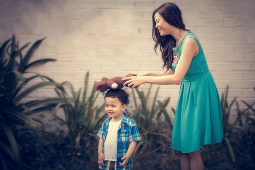 Những hình ảnh cực ngộ nghĩnh và đáng yêu của hai mẹ con.