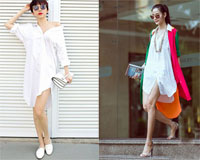 Muôn kiểu biến tấu với sơ mi trắng của sao Việt