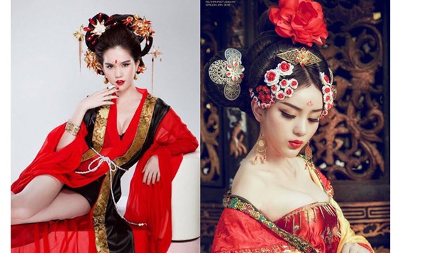 Ngọc Trinh và Angela Minh Châu cùng hoá Võ Tắc Thiên.