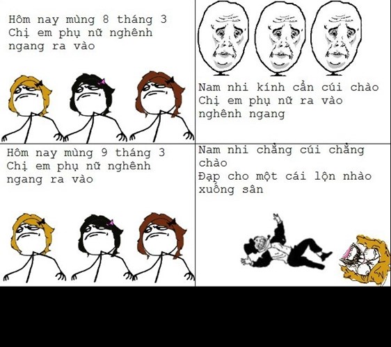 Vào ngày này, đấng mày râu phải 'kính cẩn cúi chào' chị em phụ nữ.