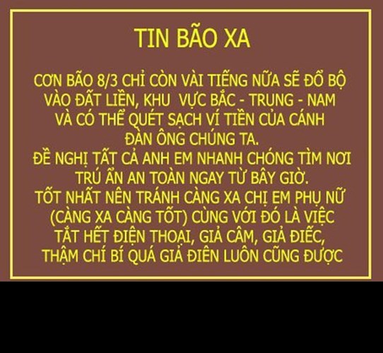 'Tin bão xa' mang tên 8/3.