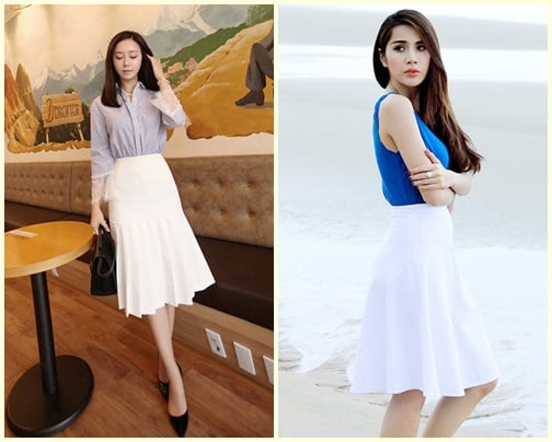 Chân váy trắng phối đồ thế nào để không đơn điệu?