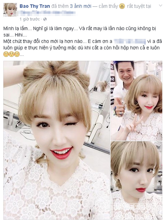 Mái tóc này giúp cô xinh như búp bê.