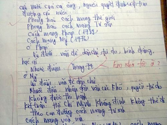 Không biết vì vô tình hay cố ý mà Mừng SHBET phiên bản mới 2025 đã ghi phần nhược điểm của Cách mạng tư sản Pháp (1789) là số trang sách giáo khoa để giáo viên tự dò. Và cô giáo cũng đã ghi lời nhận xét khá hài hước: 'Em đùa tôi à?' vào phần nói trên.