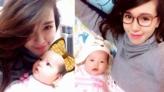 Cô nàng tạo dáng vô cùng nhí nhảnh và đáng yêu bên con gái Thảo Nhi.