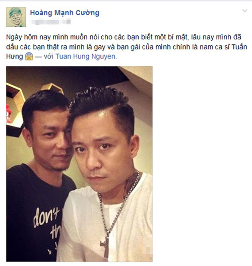 Một người bạn bất ngờ tiết lộ mình là 'bạn trai' của... Tuấn Hưng.